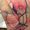 Leg Flamingo Abstract tattoo by Voller Konstrat