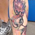 Leg Owl Abstract tattoo by Voller Konstrat