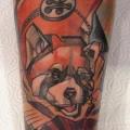 Fantasy Leg Fox tattoo by Voller Konstrat