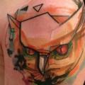 Shoulder Owl Abstract tattoo by Voller Konstrat