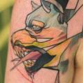 Schulter Fantasie Hund tattoo von Voller Konstrat
