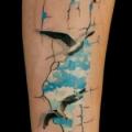 tatuaggio Braccio Uccello Nuvola 3d di Galata Tattoo