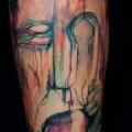 tatuaż Noga Mężczyzna Abstrakcja przez Galata Tattoo