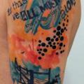 Shoulder Lettering Abstract tattoo by Galata Tattoo