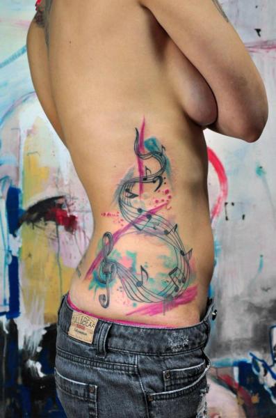 Side Music Tattoo by Galata Tattoo