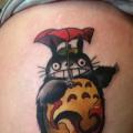 Thigh Totoro tattoo by 9th Circle