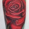 tatuaje Brazo Realista Flor Rosa por Mike Woods