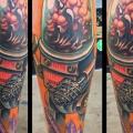 Fantasy Leg Robot tattoo by Mike Woods
