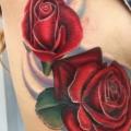 Realistic Flower Side tattoo by Mike Woods