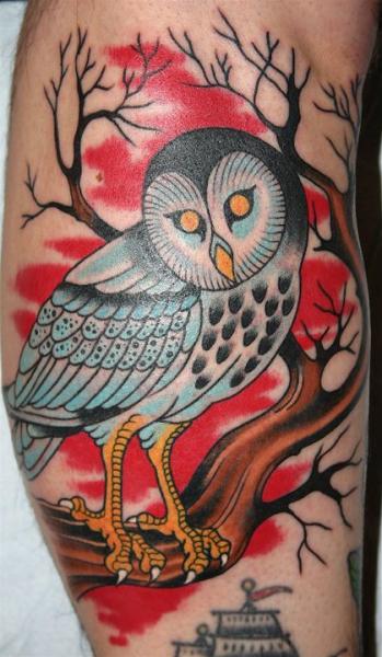 Arm New School Owl Tattoo by Rock of Age