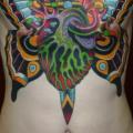 Chest Heart Butterfly tattoo by Rock of Age