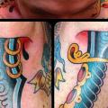 Shoulder New School Neck Dagger tattoo by Rock of Age