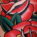 Shoulder Old School Flower tattoo by Rock of Age