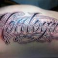 Side Lettering tattoo by Rock of Age