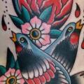 New School Blumen Seite Vogel tattoo von Rock of Age