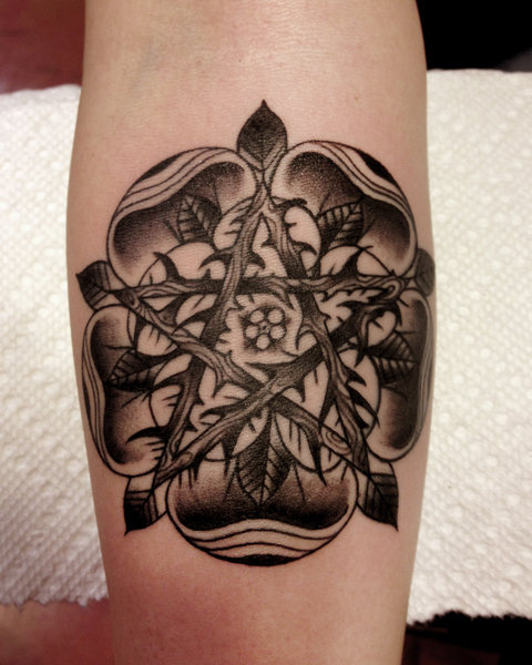 Arm Flower Star Tattoo by Three Kings Tattoo