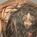 Back Wolf tattoo by Three Kings Tattoo