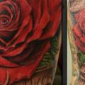 Arm Flower Lettering tattoo by JPJ tattoos