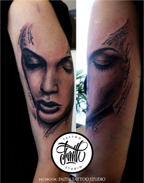 Arm Portrait Realistic Tattoo by Faith Tattoo Studio