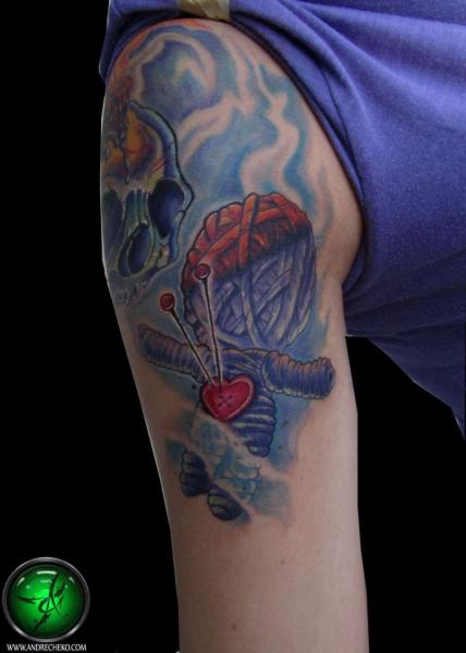 Arm Fantasy Puppet Tattoo by Andre Cheko