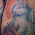 Realistic Rabbit Thigh tattoo by Andre Cheko