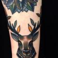 Arm Old School Deer tattoo by Matt Cooley