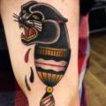 Arm Old School Panther tattoo by Matt Cooley