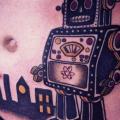 Fantasy Belly Robot tattoo by Matt Cooley