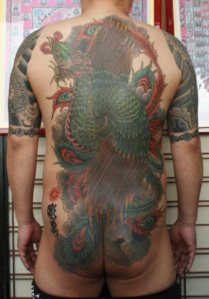 Tatuaggio Giapponesi Schiena Fenice di Van Tattoo Studio