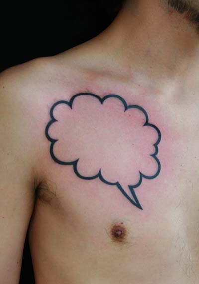 รอยสัก หน้าอก เมฆ โดย Van Tattoo Studio