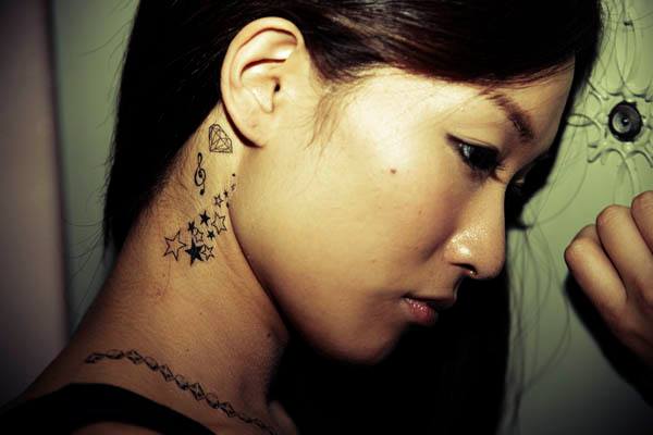 Star Neck Tattoo by Van Tattoo Studio