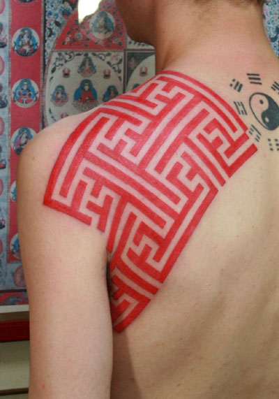 Shoulder Geometric Tattoo by Van Tattoo Studio