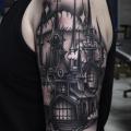 Schulter Arm Kirche tattoo von Art Force Tattoo