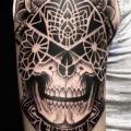 tatouage Épaule Crâne Tribal par Art Force Tattoo
