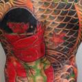 tatuaje Brazo Japoneses Espalda Samurai Carpa por Filip Henningsson
