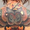 New School Back Owl tattoo by Filip Henningsson