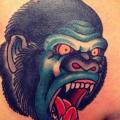 Shoulder New School Gorilla tattoo by Filip Henningsson