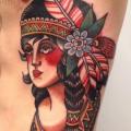 New School Side Indian tattoo by Filip Henningsson