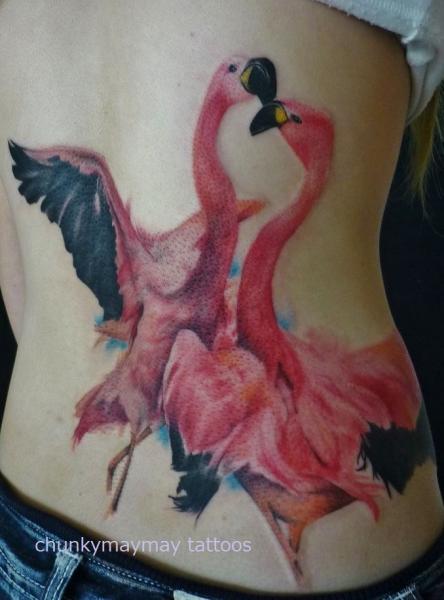Realistische Seite Flamingo Tattoo von Chunkymaymay Tattoo