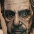 tatuaje Brazo Retrato Realista Al Pacino por Maverick Ink