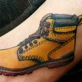 Realistic Leg Shoe tattoo by Maverick Ink