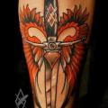 Arm Dolch Flügel tattoo von Kid Kros