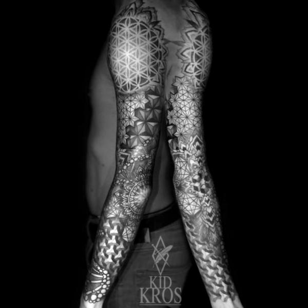 Arm Dotwork Tattoo by Kid Kros