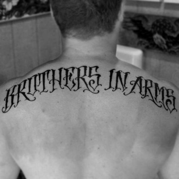 Lettering Back Tattoo by Kid Kros