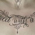 Chest Lettering tattoo by Kid Kros