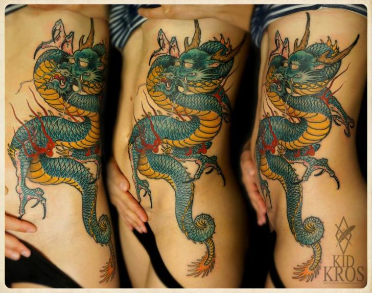 Seite Japanische Drachen Tattoo von Kid Kros