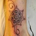 Foot Flower Tribal tattoo by Next Level Tattoo