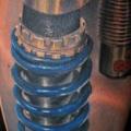 Biomechanisch Waden tattoo von Tattoo Frequency