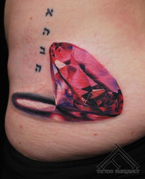 Realistic Side Diamond Tattoo by Tattoo Frequency
