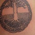 Shoulder Dotwork Tree tattoo by Yusuf Artik Tattoo Studio